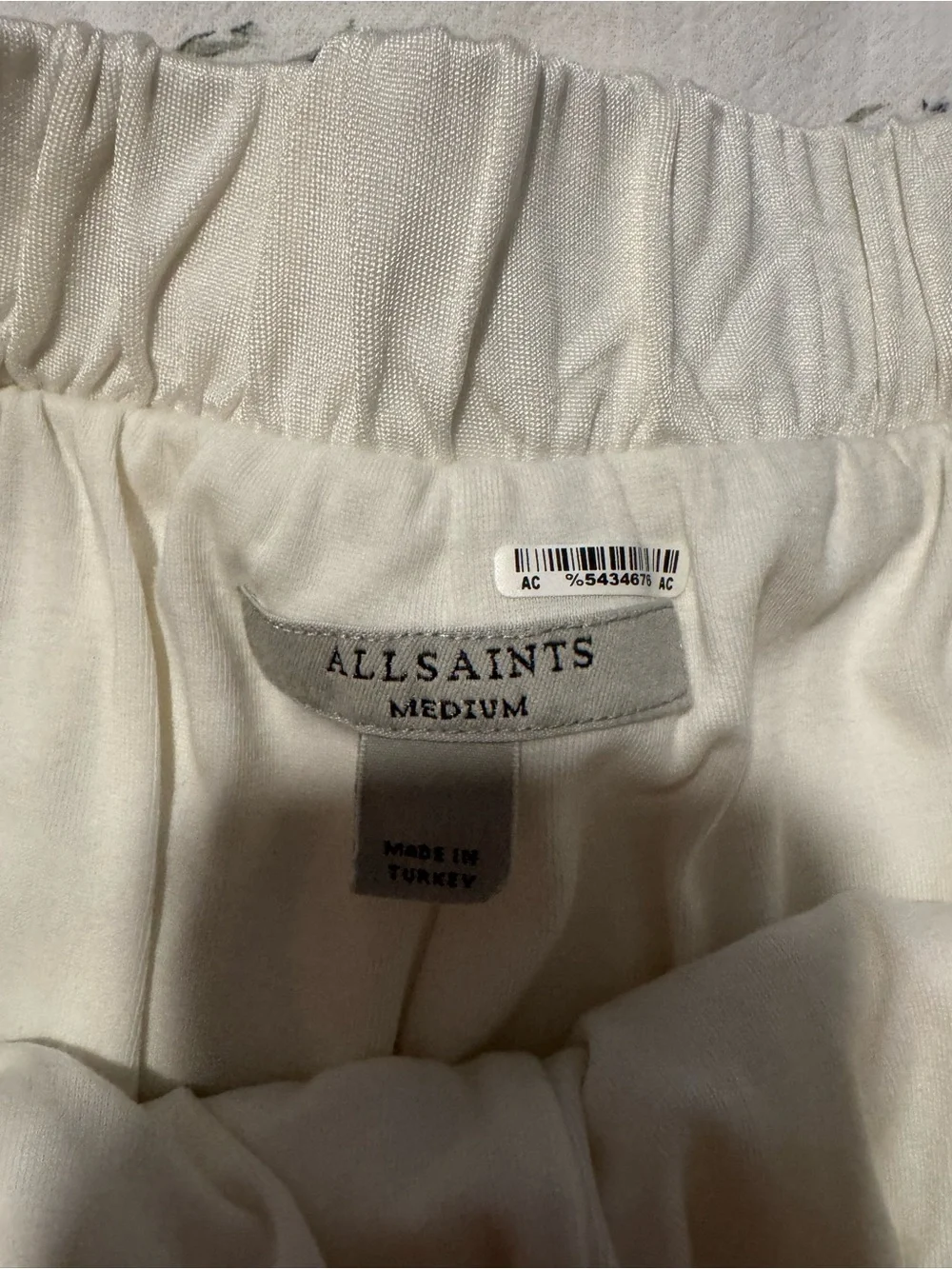 All Saints Ivory High-Waist Knit Shorts